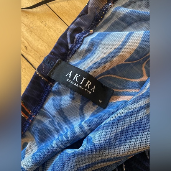 SOLD | Strapless Midi, Sheer Mesh Fire and Water Dress - Picture 4 of 5